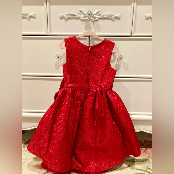 Rare Editions Toddler Girl Christmas bow dress! Size 4T - Picture 3 of 5